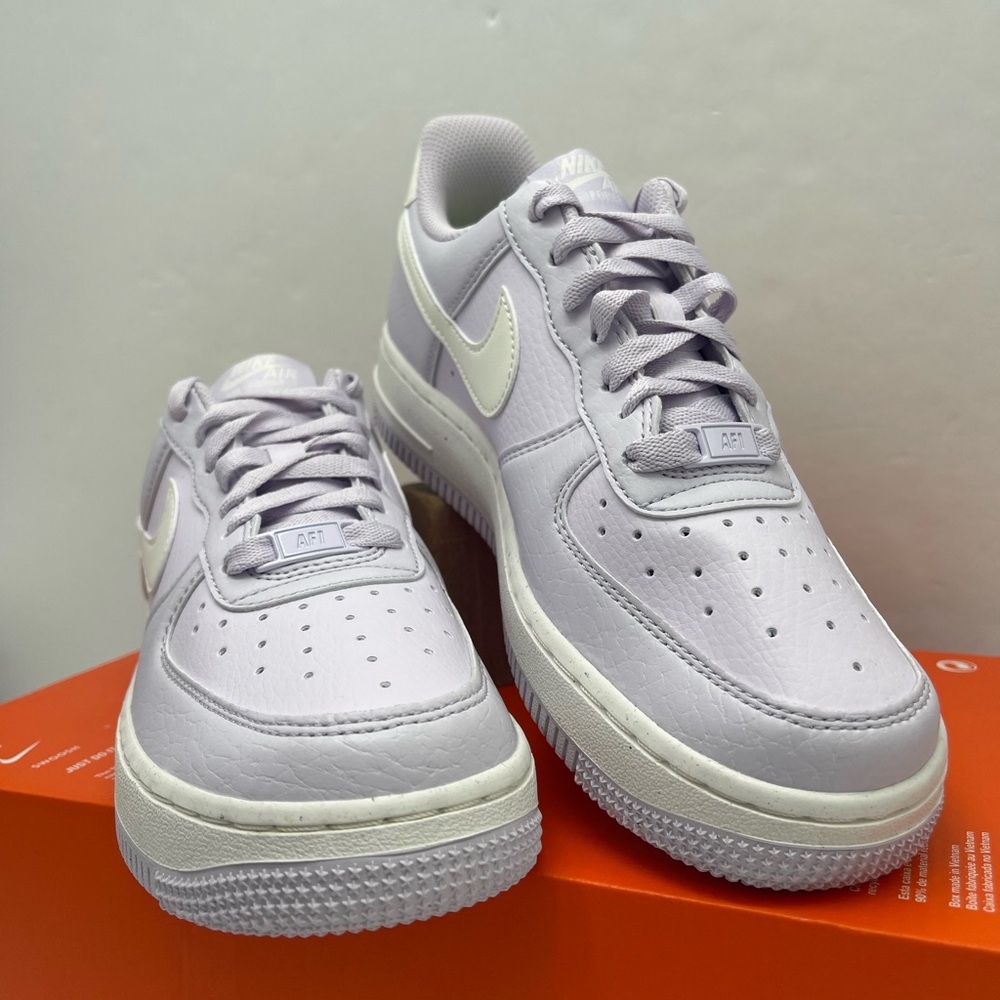 Nike Light Purple with White Accents WMNS AIR FORCE 1 07 NN Platform Sneakers - Picture 7 of 16